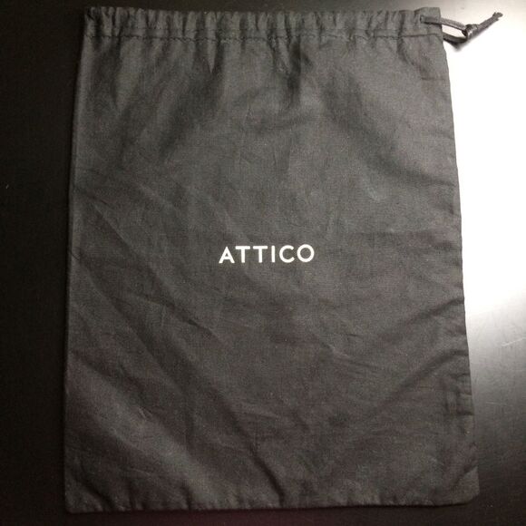 Attico Black Cotton Drawstring Dustbag-White Print - Picture 1 of 5